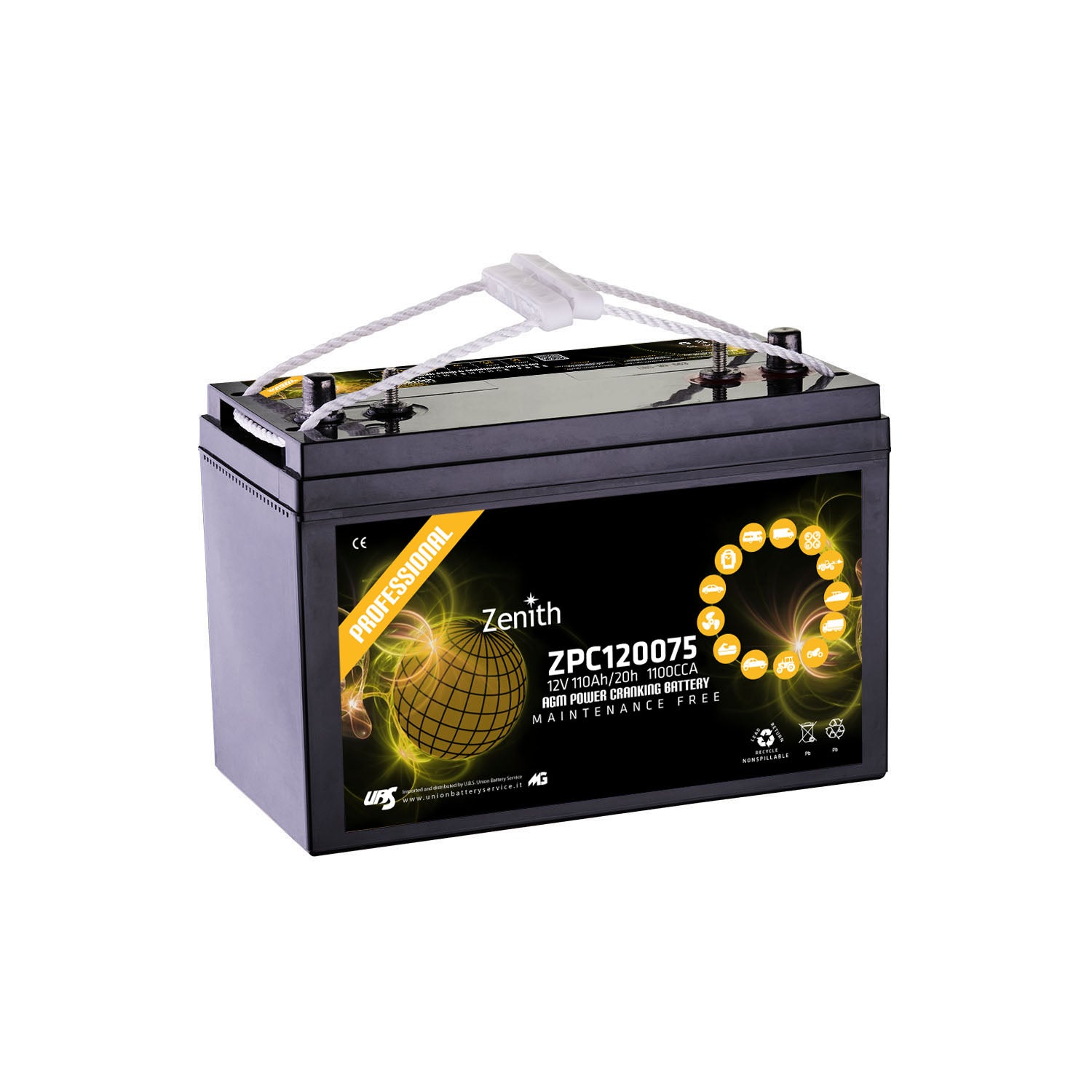 Batteria auto Zenith Alto Spunto ZPC120075 CCA AGM 12V 110Ah 1100A
